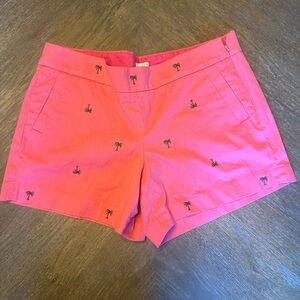 J. Crew women shorts with palm trees neon pink size 12